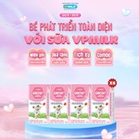 [Combo 6 lốc] Sữa Tiệt Trùng VPMilk Grow+ Vị Dâu 110ml Cho Bé Từ 1 Tuổi (4 hộp x 6)
