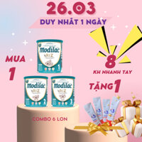 Combo 6 Lon Sữa Modilac Riz số 1, 2, 3 Lon 800g dành cho trẻ dị ứng đạm bò và bất nạp Lactose nhập khẩu Pháp Mẫu Mới