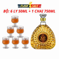 COMBO 6 LY 50ML + 1 CHAI 750ML THUỶ TINH ( MÃ F132A )