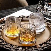 Combo 6 ly cốc thủy tinh chịu nhiệt đế xoay độc đáo