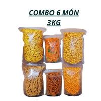 Combo 6 món 3kg Xương Chó, Nui Chiên Bơ, Tăm Que Ngó Sen, Tăm Đậu Hà Lan, Bim Cá, Đùi Gà Phô Mai