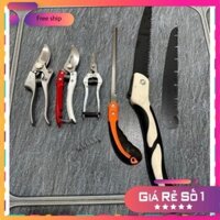 Combo 6 Món Kéo Cắt Cây Cảnh Bonsai Nhật Bản (Kéo Tỉa Thép Trắng - Kéo Cắt Cành - Cưa Lách & Cưa Barker - GD Smart Sk5