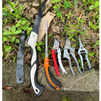 Combo 6 Món Kéo Cắt Cây Cảnh Bonsai Nhật Bản (Kéo Tỉa Thép Trắng - Kéo Cắt Cành - Cưa Lách & Cưa Barker - GD Smart Sk5