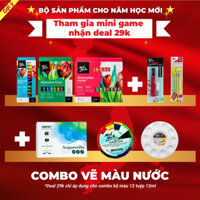 Combo 6 Món Tập Vẽ Màu Nước Mont Marte x Sổ Vẽ Happy