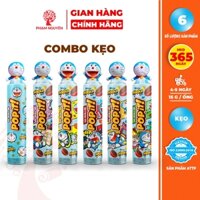 Combo 6 Ống Kẹo Có Mô Hình Doreamon - kẹo socola sữa Popit 15g | Socola | Đồ ăn vặt