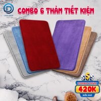 Combo 6 tấm thảm chùi chân lông Cashmere nhân tạo dày 10mm không xù lông bao giặt máy
