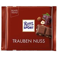 Combo 6 thanh Chocolate Ritter Sport Trauben Nuss nhân Nho &amp; Hạt dẻ 100gr