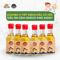 [Combo 6 Tiết Kiệm] Dầu Cá Hồi, Dầu Ăn Dặm Cho Bé Tiện Lợi, Dầu Cá Omega 3, Mẹ Và Bé Vui Khỏe - Omega King Kiddy