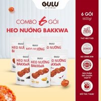 [Combo 6 Tổng 600g] Thịt Heo Nướng Bakkwa (Vị Tiêu Đen, Vị Mật Ong, Vị Tê Cay) GULU FOODS