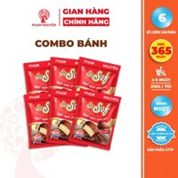 Combo 6 túi Bánh phủ socola Choco PN SoSof 216g | Bánh ăn vặt Socola | Đồ ăn vặt