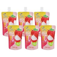 Combo 6 túi nước ép trái cây Jelly Gumi Gumi vị vải 150g (từ 3 tuổi)
