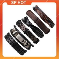 Combo 6 vòng tay nam nữ da handmade A3, Bảo Bảo Store