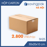Combo 60 hộp - 30x20x10 cm - Hộp carton đóng hàng giá siêu rẻ, hộp gói hàng, thùng carton - SH25