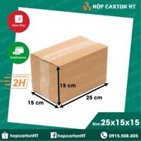 Combo 60 hộp carton, thùng giấy cod gói hàng, hộp bìa carton đóng hàng gía rẻ 25x15x15 - Bao Bì 285