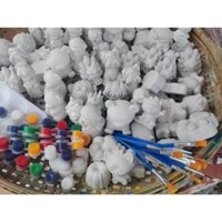 Combo 60 tượng mini siêu rẻ - tượng thạch cao tô màu lộn xộn đủ mẫu