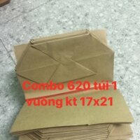 Combo 620 túi giấy xi măng loại túi 1 vuông kt 17X21