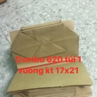 Combo 620 túi  giấy xi măng loại túi 1 vuông kt 17X21