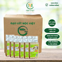 COMBO 6kg Gạo lứt hữu cơ, Gạo lứt dẻo Mộc Việt không cần ngâm đóng túi hút chân không 1kg