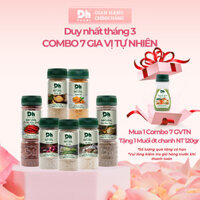 Combo 7 Gia Vị Tự Nhiên Dạng Bột Dh Foods Ớt Bột HQ 80g,Tiêu Tỏi Bột 60g, Hành Bột 40g, Sả Bột 30g, Nghệ Bột 30g, Gừng
