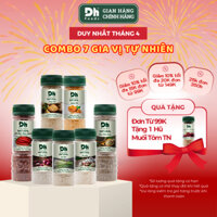 Combo 7 Gia Vị Tự Nhiên Dạng Bột Dh Foods Ớt Bột HQ 80g,Tiêu Tỏi Bột 60g, Hành Bột 40g, Sả Bột 30g, Nghệ Bột 30g, Gừng