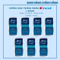 Combo 7 gói Miếng dán trắng răng Crest 1 Hour Tẩy trắng răng cấp tốc chính hãng