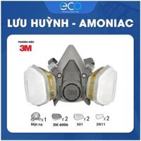 Combo (7 món) mặt nạ phòng độc 3M 6100/6200 với phin lọc 3M 6006 kết hợp tấm lọc bụi 5N11 cùng nắp giữ 501. Mặt nạ lọc hơi hữu cơ, Amoniac, Methilamin, Formaldehit và HF