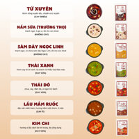 Combo 7 Nước Cốt Lẩu Thích Cay 7 Vị Chuẩn Vị Nhà Hàng 100g Tiện Lợi Tặng Nồi Lẩu 2 Ngăn Inox