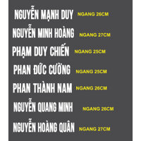 COMBO 7 TÊN RIÊNG ỦI ÁO CẦU LÔNG, ÁO ĐÁ BANH, ÁO BÓNG CHUYỀN, BÓNG CHÀY, BÓNG RỔ, ÁO THỂ THAO