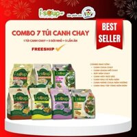 Combo 7 túi canh chay công nghệ Sấy Thăng Hoa: canh chua chay, khoai mỡ, súp nấm, mây , rau củ nấm, măng chua, tập tàng