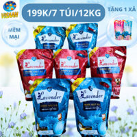 Combo 7 Túi Nước Giặt Xả Lavender 1700ML – Sạch Sâu, Thơm Lâu, Xà Bông, Bột Giặt Tốt