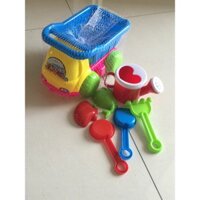 combo 7 xe Đồ chơi xe xúc cát nhiều chi tiết 22 cm