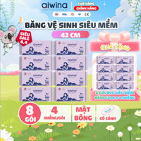 Combo 8 Băng vệ sinh Aiwina siêu mềm ban đêm 42cm gói 4 miếng