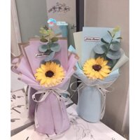 combo 8 bó hoa sáp hướng dương 1 bông . kèm túi . Giấy màu ngẫu nhiên