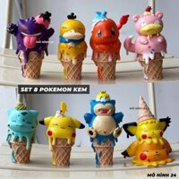 [COMBO 8 EM] Bộ đồ chơi mô hình SET 8 nhân vật POKEMON KEM chảy ốc quế Pikachu kabigon Koduck psyduck genga yadon