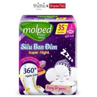 Combo 8 gói- Băng vệ sinh ban đêm Molped mặt lưới, có cánh (gói 3 miếng dài 35cm)