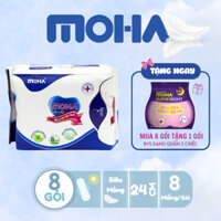 Combo 8 gói băng vệ sinh không cánh MOHA cao cấp hộp 8 miếng