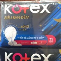 Combo 8 Gói Băng Vệ Sinh Kotex Siêu Ban Đêm 35cm - Mỗi Gói 3 Miếng-Shop Còn Có Gói 8 Miếng Tặng 1- HSD luôn mới