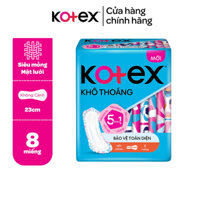 Combo 8 gói Băng vệ sinh KOTEX Khô Thoáng Siêu Mỏng 8 miếng (23cm) - Mặt lưới, Bảo vệ toàn diện 5 trong 1