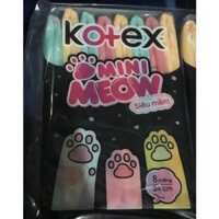 Combo 8 Gói Băng Vệ Sinh Kotex Mỏng Cánh Mini Meow Siêu Mềm 24cm- Mỗi Gói 8 Miếng - HSD luôn mới
