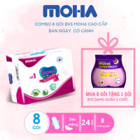 COMBO 8 GÓI BĂNG VỆ SINH MOHA CAO CẤP HỘP 8 MIẾNG CÓ CÁNH