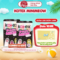 [Combo 8 gói] Băng vệ sinh Kotex Mini Meow siêu mềm 24cm (Gói 8 miếng) - Nếp shop