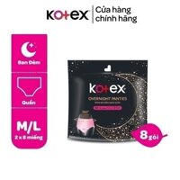 Combo 8 gói BVS Kotex Ban Đêm dạng quần cỡ M/L//XL 2 miếng
