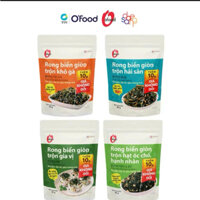 Combo 8 gói Rong biển giòn trộn khô gà, hải sản, hạt óc chó hạnh nhân , trộn gia vị OFood 40g