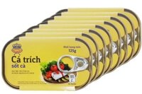 Combo 8 hộp Cá trích sốt cà Seacrown 125g