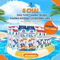 Combo 8 Sữa tươi thanh trùng Lothamilk hộp 1L