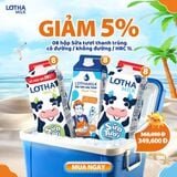 Combo 8 Sữa Tươi Thanh Trùng Lothamilk hộp 1L