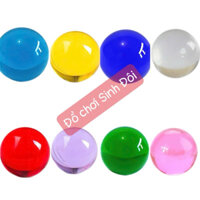 Combo 8 viên bi thuỷ tinh 25mm trong suốt 8 màu khác nhau - bi sưu tầm và phong thuỷ