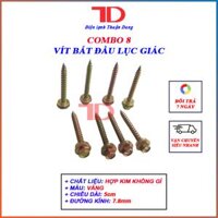 Combo 8 Vít Bắt Đầu Lục Giác Bắn Tôn, Sắt Và Gỗ Hàng Nhập Khẩu