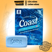 Combo 8 Xà bông cục Coast Classic Scent Mỹ 113g, xà phòng cục làm sạch vi khuẩn, mùi dịu nhẹ an toàn