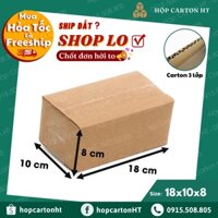 Combo 80 Hộp carton, thùng giấy gói hàng, hộp bìa carton cod đóng hàng giá rẻ kt 18x10x8 - Bao Bì 285